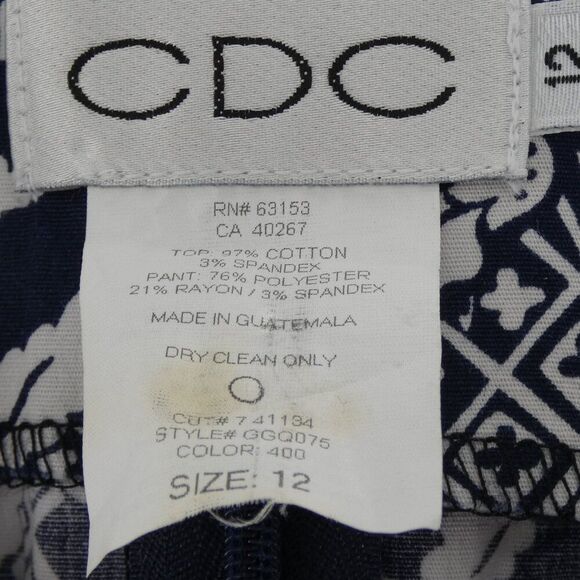 CDC Sleeveless Blue White  Floral Tank Top Women's Size 12 - Picture 7 of 7